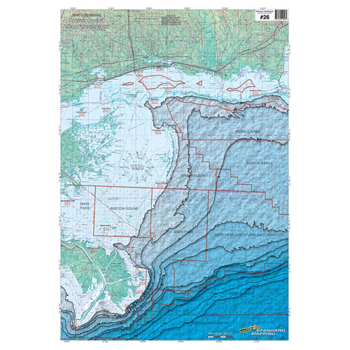 Standard Mapping Brenton & Chandeleur Block and Rig Chart (#LA26